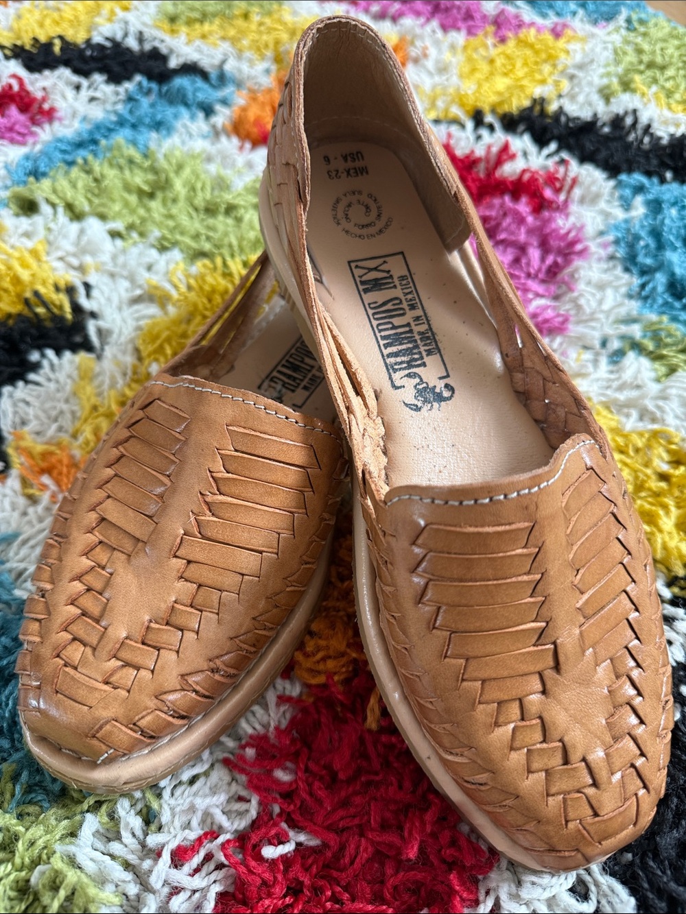 Huarache Woven Leather Slip-On Loafers in Tan